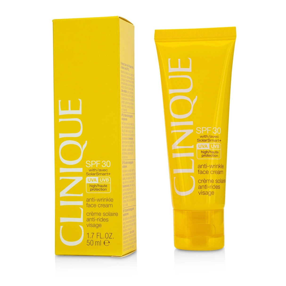 Clinique Anti-Wrinkle Face Cream SPF 30 in a 50ml jar, designed to reduce wrinkles and protect against sun damage.