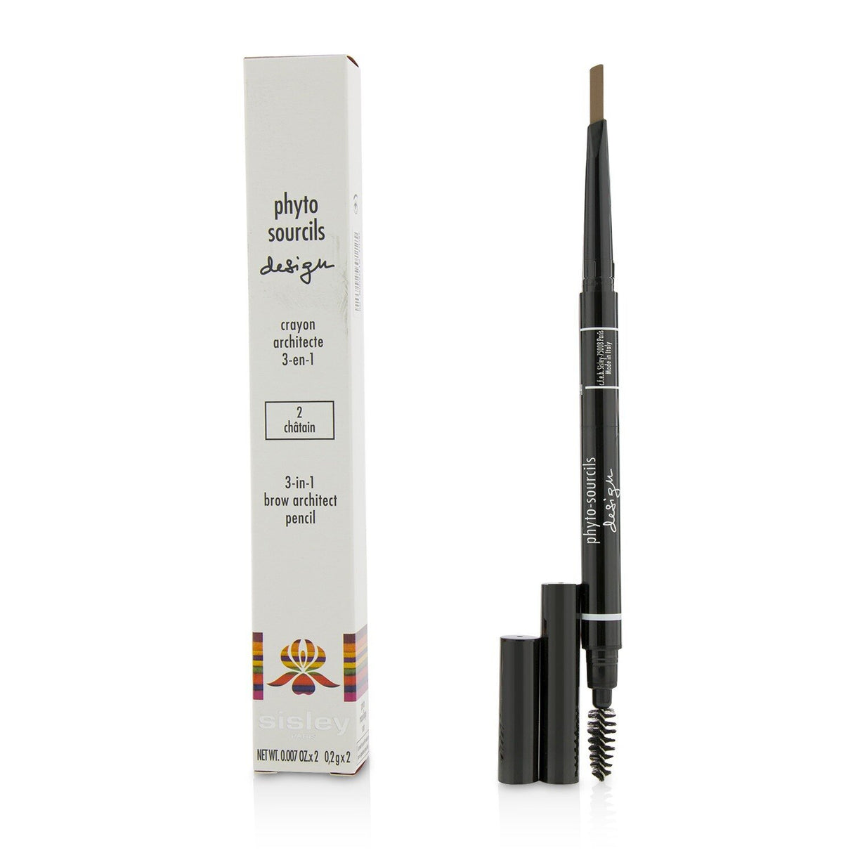 Sisley - Phyto Sourcils Design 3 In 1 Brow Architect Pencil - # 2 Chatain - 2x0