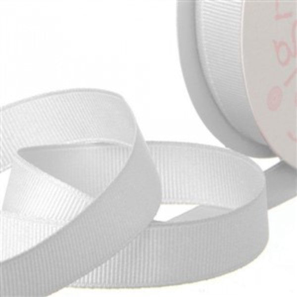 Ribbon - Plain Grosgrain - 25mm (White)