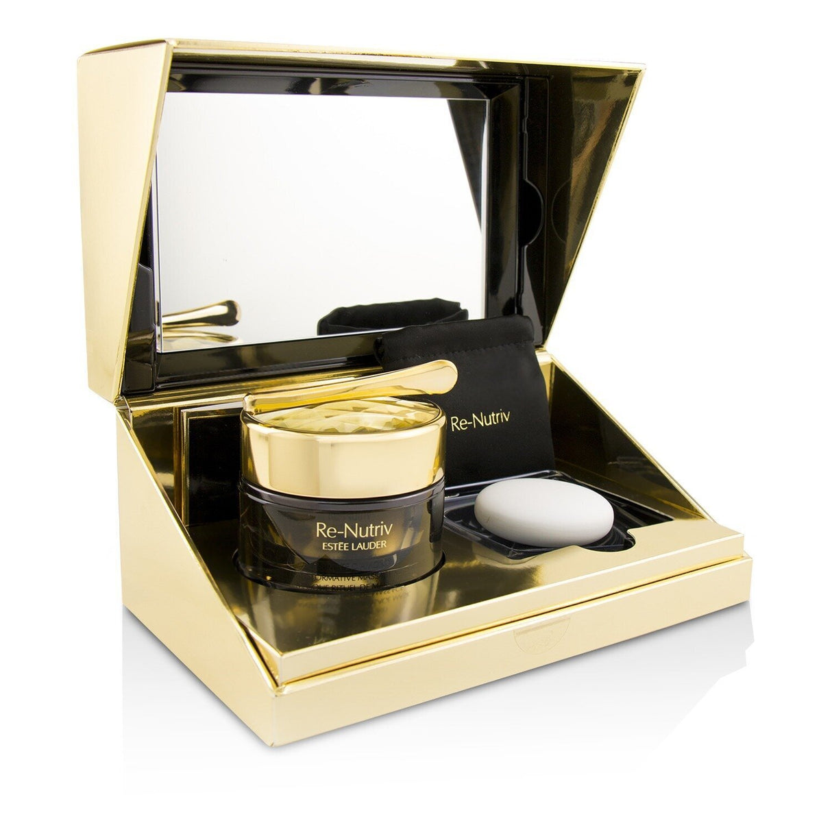 Ultra-rich Estee Lauder diamond facial mask, providing a warming spa experience and combating aging for radiant, youthful skin.