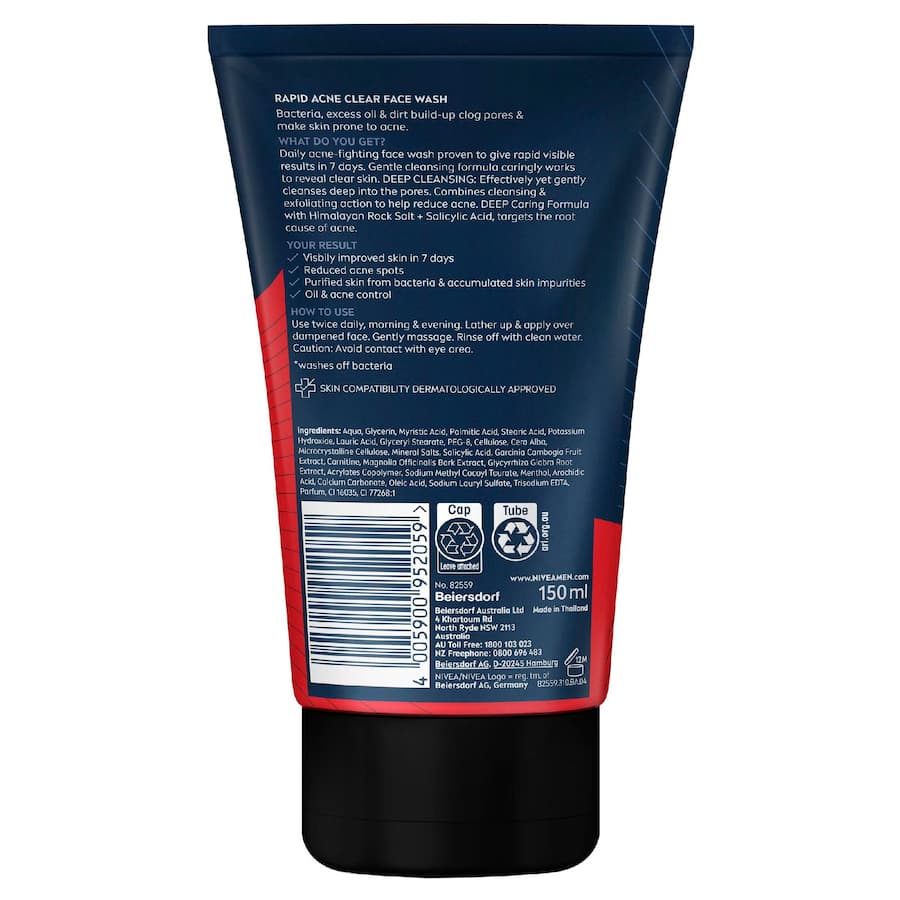 Nivea Men Acne Clear Face Wash Deep Rapid 150mL