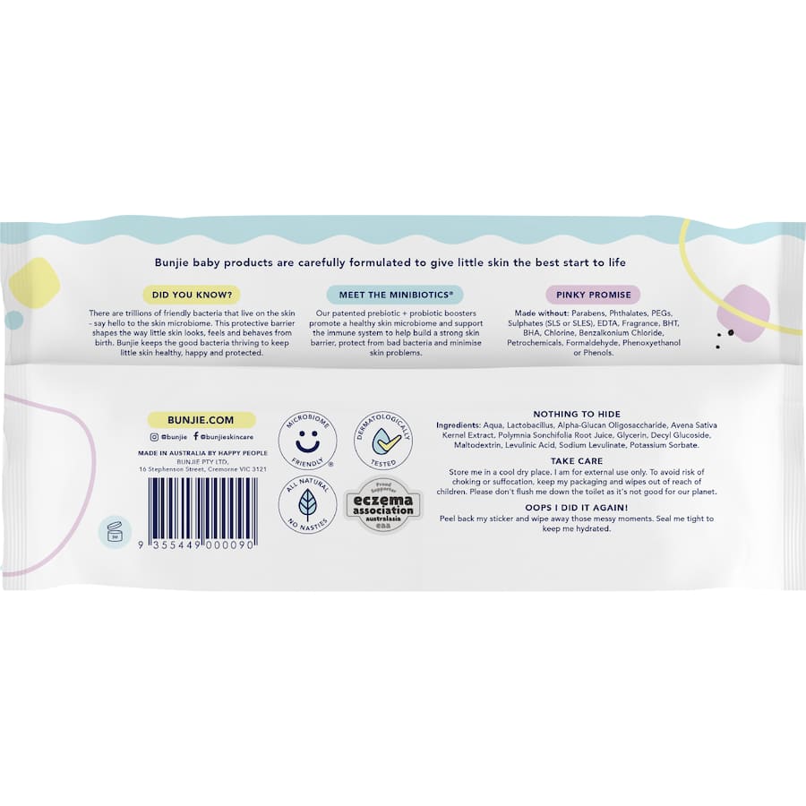 Bunjie Baby Wipes Probiotic 80pack