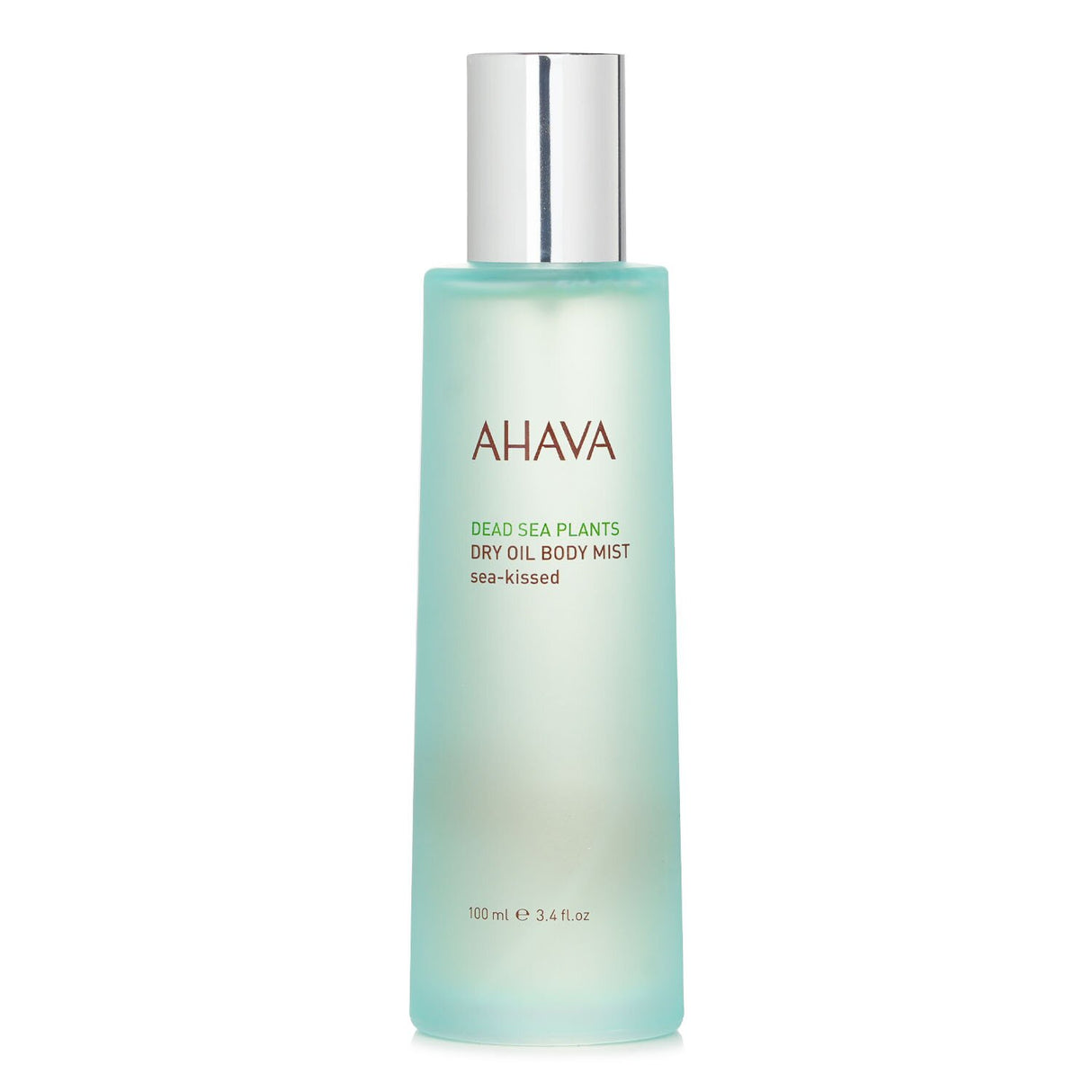 Luxurious Ahava Dry Oil Body Mist in Sea-Kissed scent, enriched with Jojoba and Vitamin E for radiant, hydrated skin.