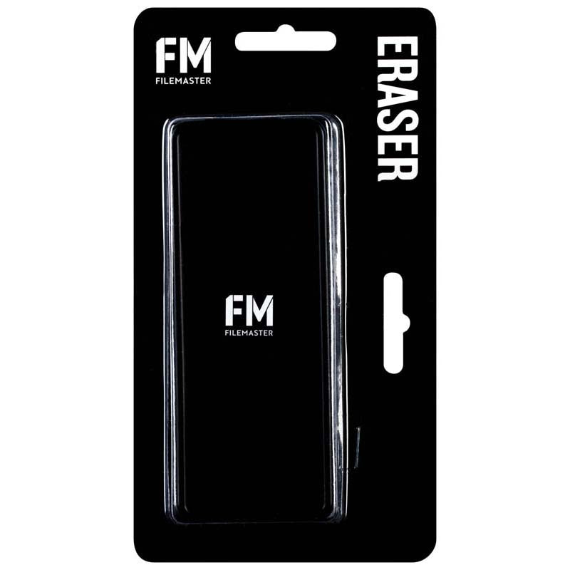FM Whiteboard Chalk Eraser in sleek black design, featuring a large grip for easy cleaning on whiteboard and chalkboard surfaces.