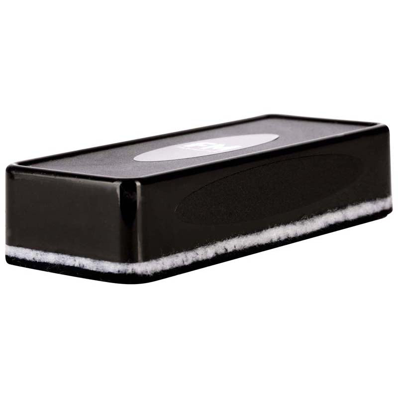 FM Whiteboard Chalk Eraser in sleek black, featuring a large grip for easy use on whiteboards and chalkboards.