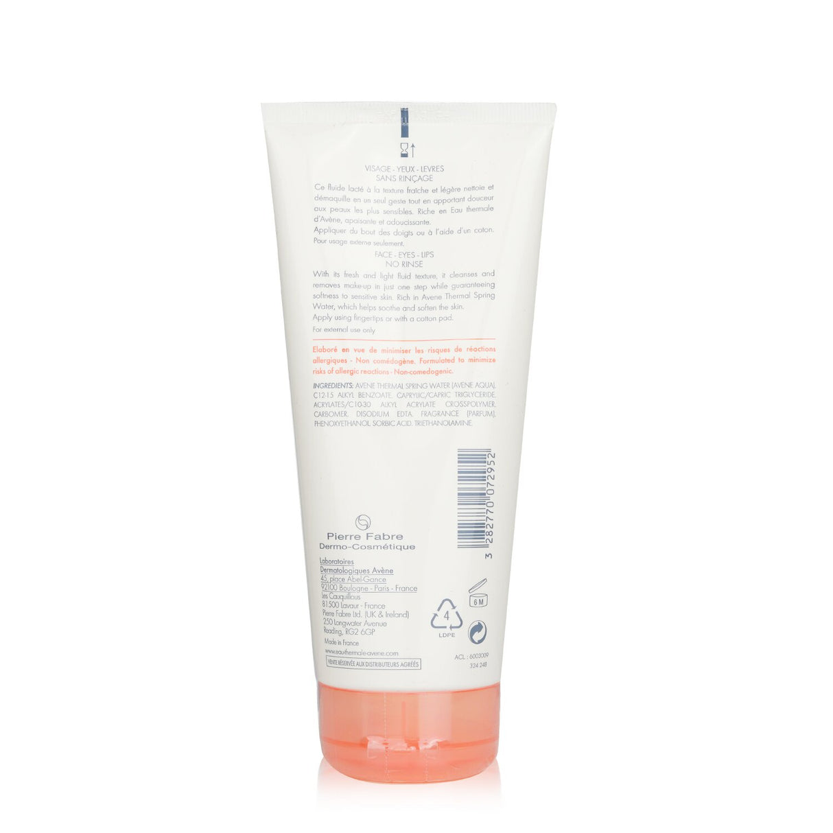 Avene - 3 In 1 Make-Up Remover (Face & Eyes) - For All Sensitive Skin - 200ml/6