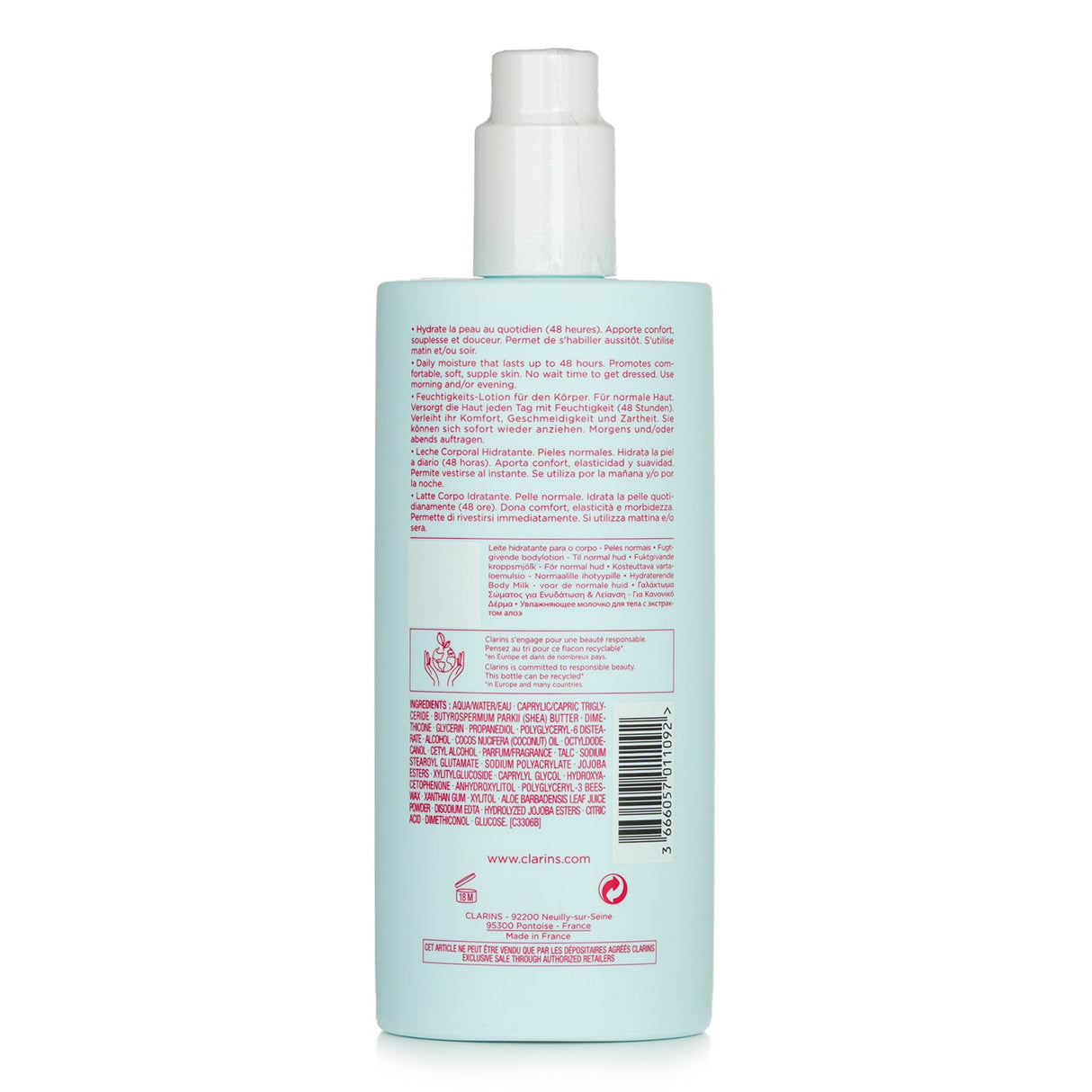 Lightweight body moisturizer with Aloe Vera for normal skin, 400ml, fast-absorbing, with a sweet neroli scent.