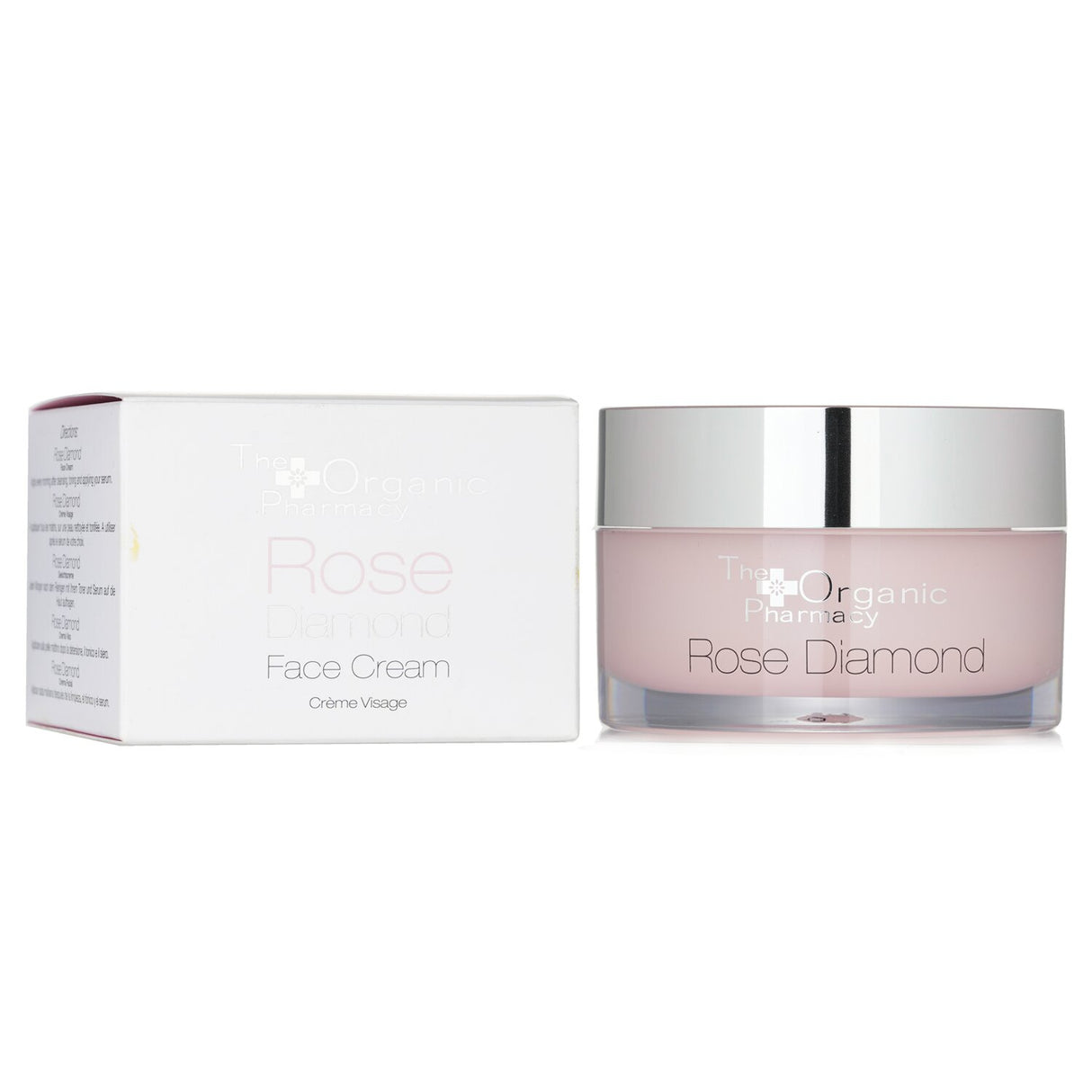 Organic Pharmacy Rose Diamond Face Cream in 50ml, enriched with diamond powder for hydration and radiant skin.