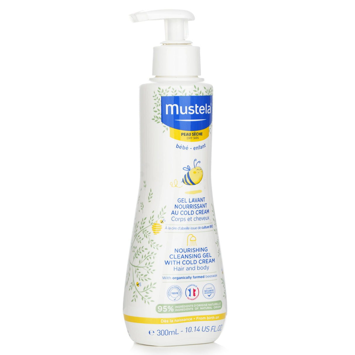 Mustela Nourishing Cleansing Gel with Cold Cream For Hair & Body - For Dry S