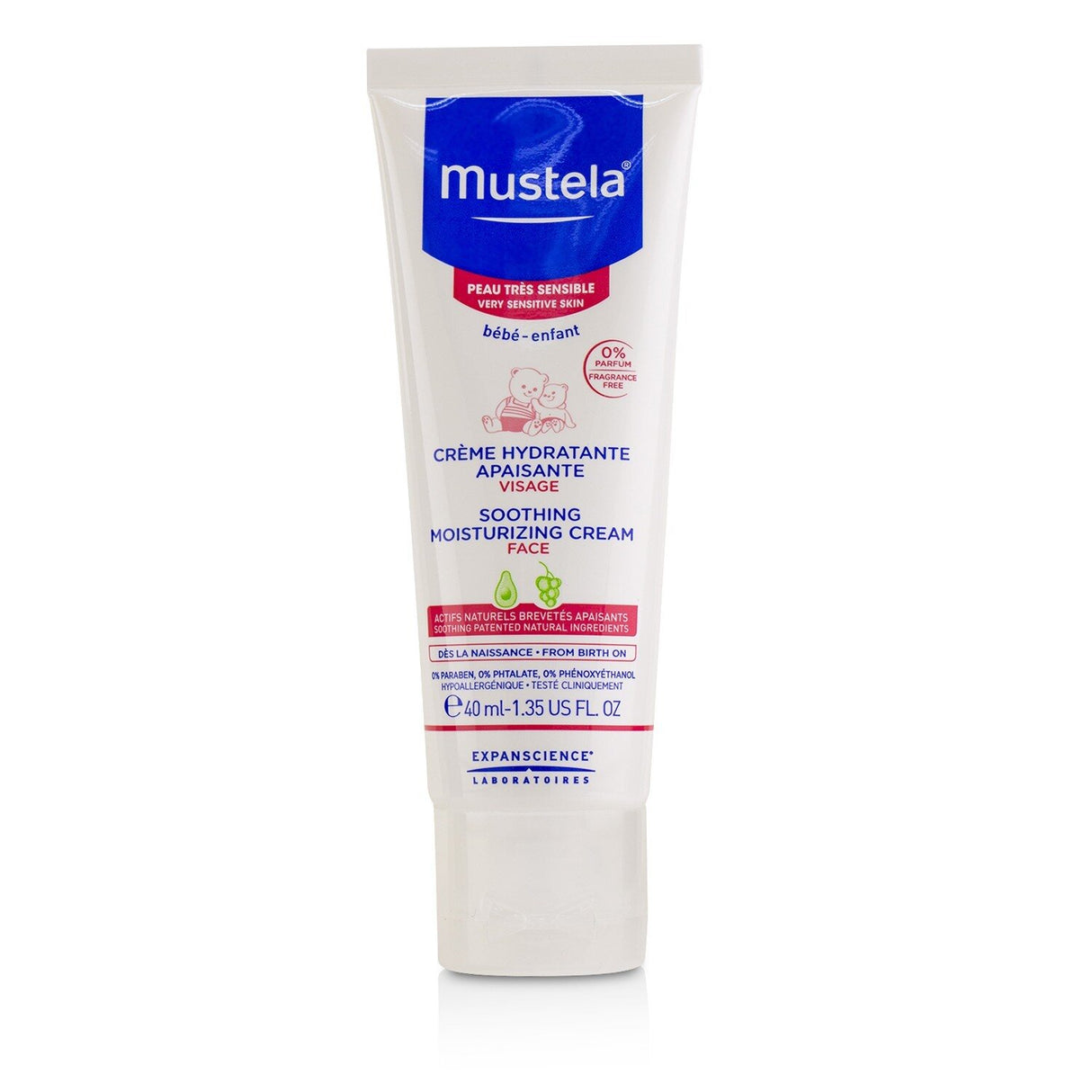Mustela - Soothing Moisturizing Cream For Face - For Very Sensitive Skin - 40ml