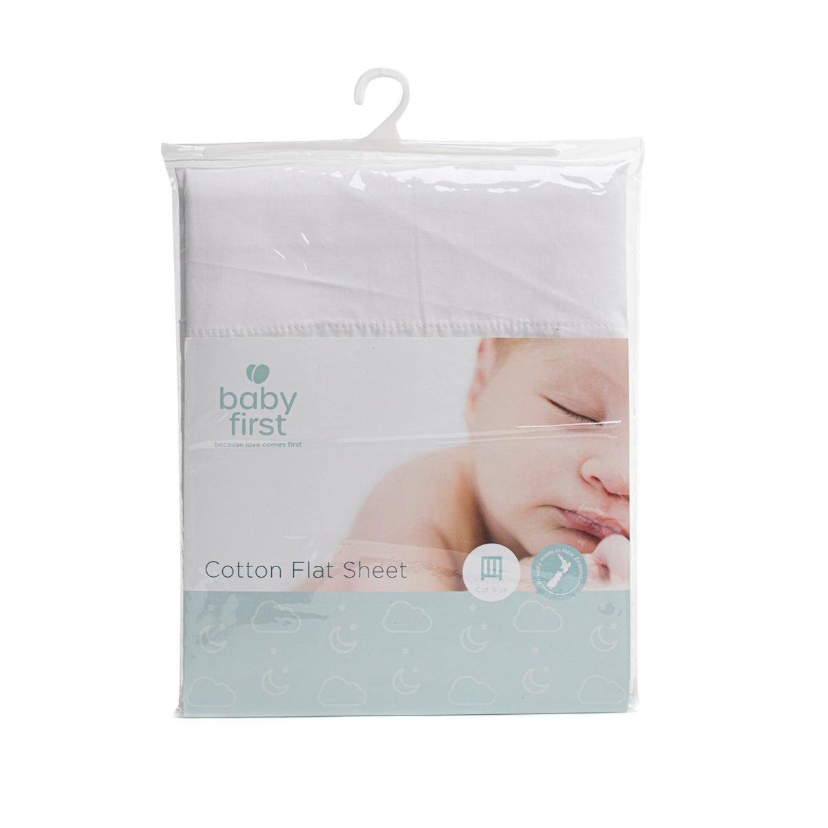 Baby First Cot Cotton Sheet - Flat White
