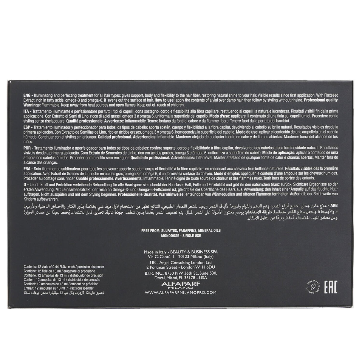 AlfaParf Semi Di Lino Sublime Shine Lotion (All Hair Types) 12x13ml/0.44oz