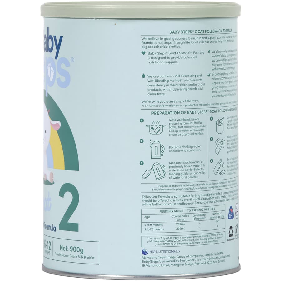 Baby Steps Goat Milk Stage 2 Follow-on Formula From 6-12 Months 900g