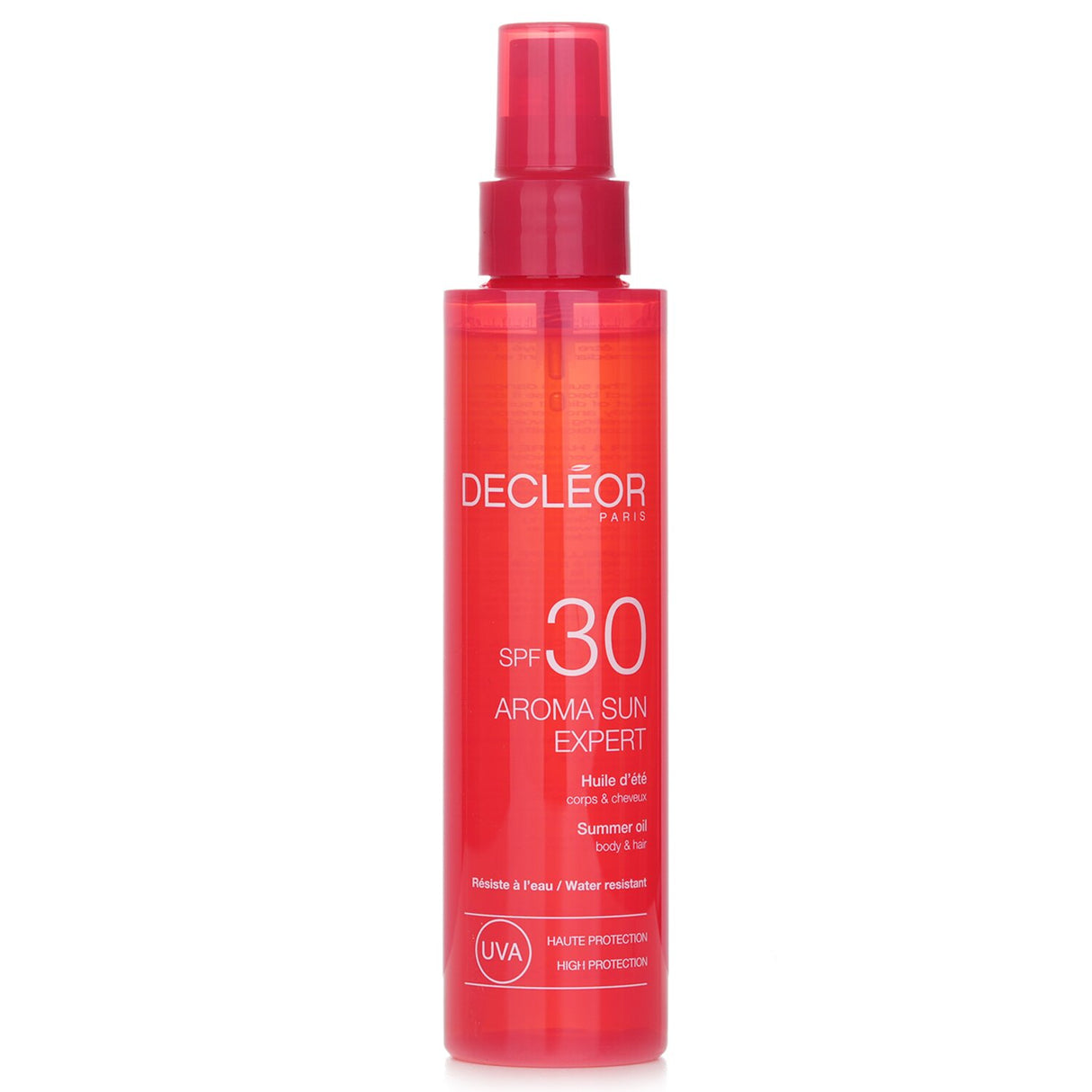 Decleor Aroma Sun Expert Summer Oil for body and hair SPF 30, 150ml; moisturizing, water-resistant with Manoi Oil and a summery fragrance.
