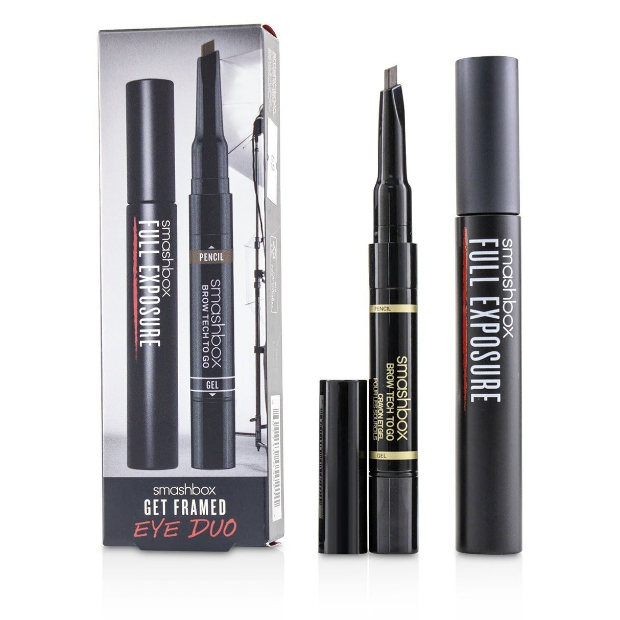 Smashbox Get Framed Eye Duo Set featuring Full Exposure Mascara and Brow Tech To Go for defined eyes and bold lashes.