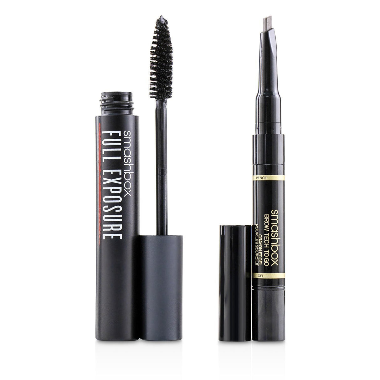 Smashbox Get Framed Eye Duo Set featuring Full Exposure Mascara and dual-ended Brow Tech To Go for defined, voluminous eyes.