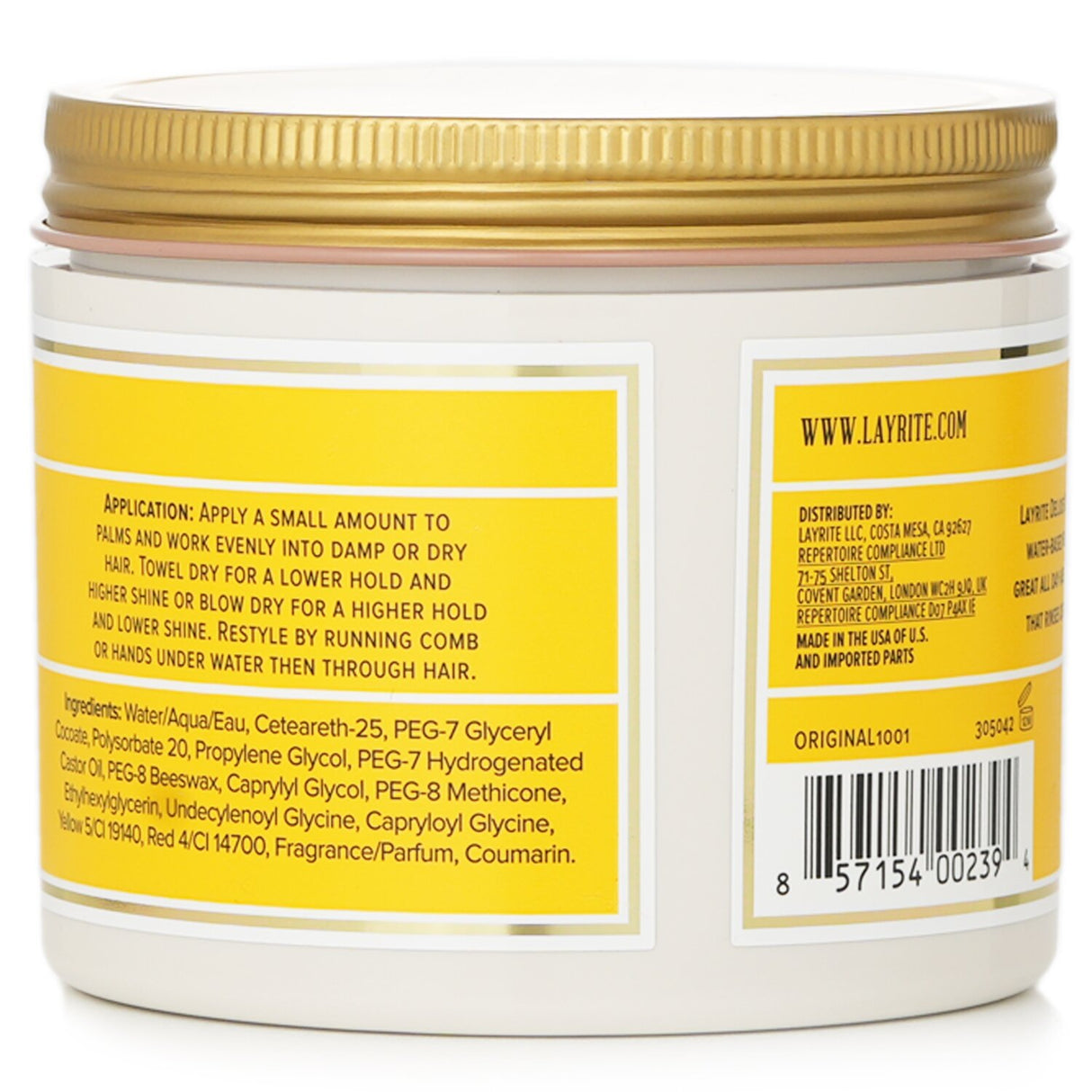 Layrite - Original Pomade (Medium Hold, Medium Shine, Water Soluble) - 297g/10.