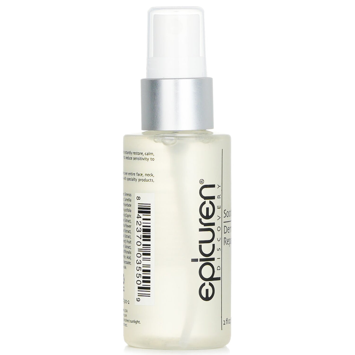 Ultra-lightweight Epicuren Soothe Dermal Repair Mist, perfect for soothing irritation and nourishing all skin types.