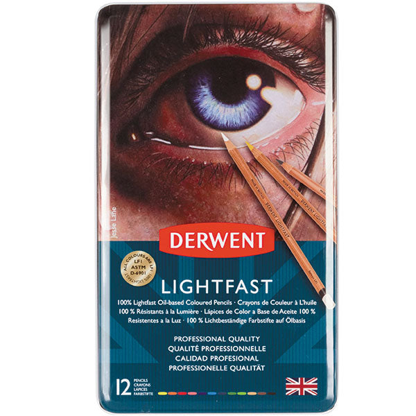 Derwent Pencils Lightfast (12) Tin