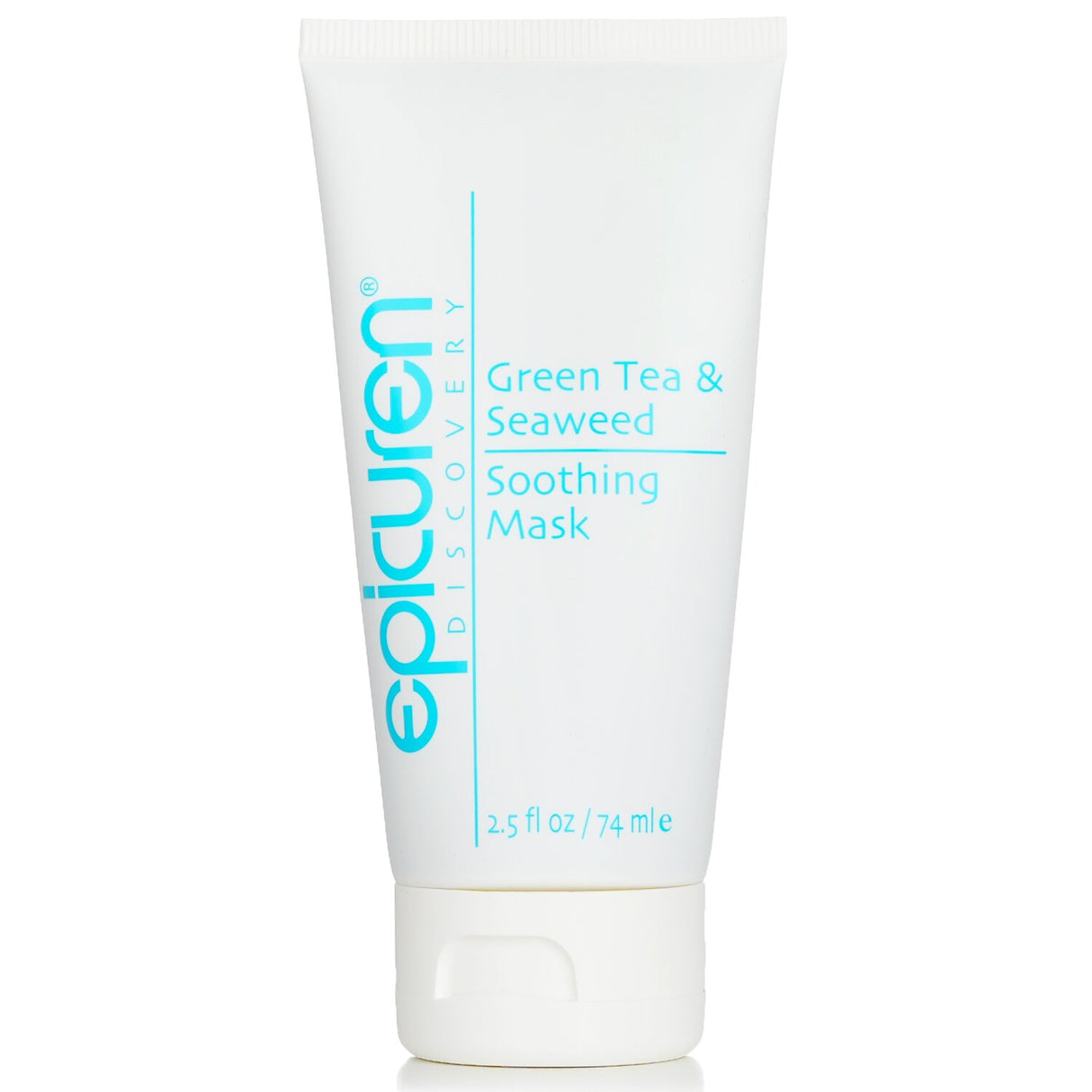 "Epicuren Green Tea & Seaweed Soothing Mask, 74ml, rejuvenates skin with antioxidants and calming aloe vera for a radiant complexion."