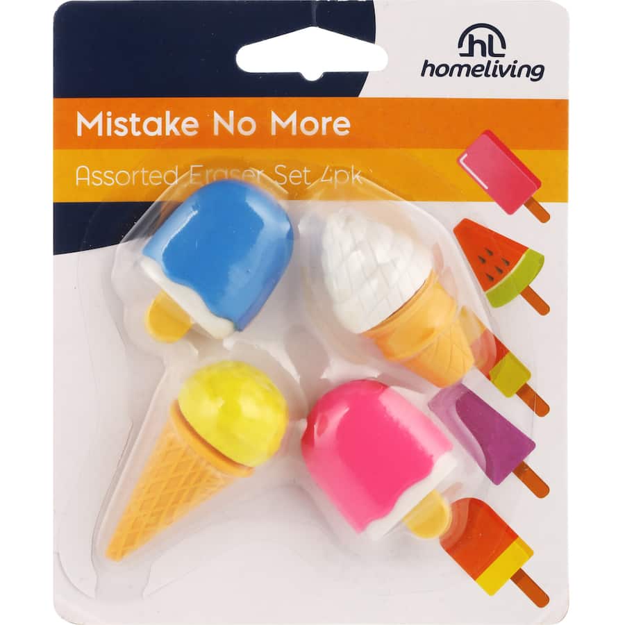 Homeliving Eraser Assorted 4pack