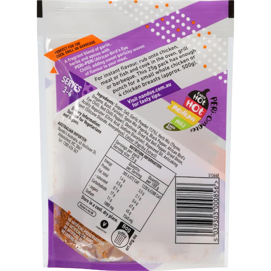 Nando's Peri Peri Rub Garlic Medium Sachet 25g