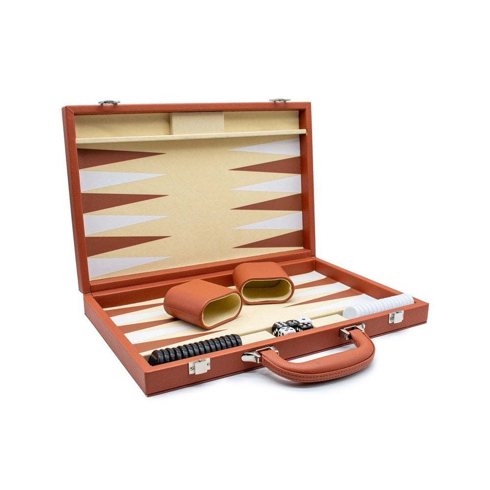 LPG Classics Leather Backgammon Set - Brown Classic Game