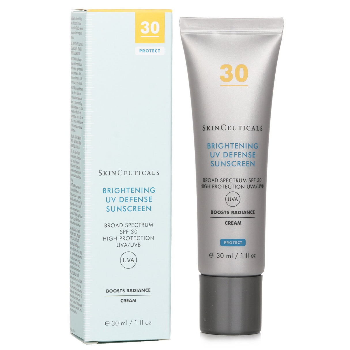 SkinCeuticals Brightening UV Defense SPF30, a moisturizing sunscreen for even-toned skin with broad-spectrum protection and hydration.