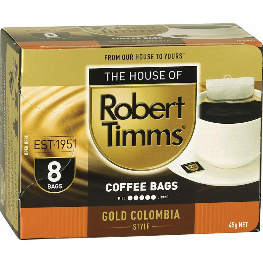 Robert Timms Coffee Bags Columbian 8pack