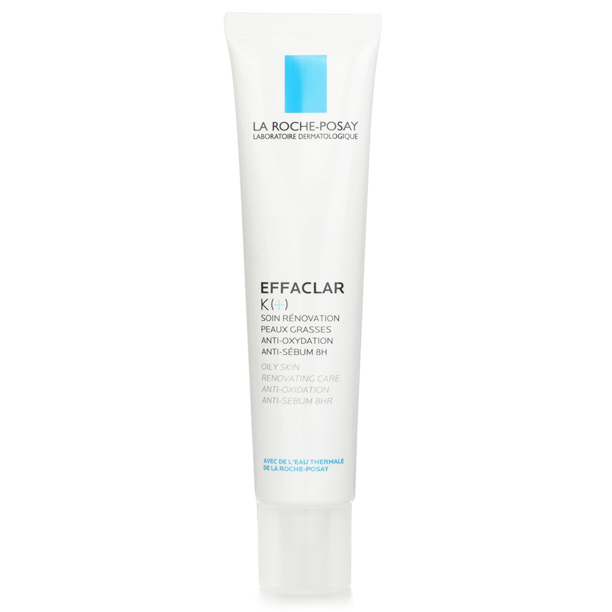 La Roche Posay Effaclar K: Aqua-gel designed for oily, acne-prone skin; combats imperfections and controls shine for 8 hours.