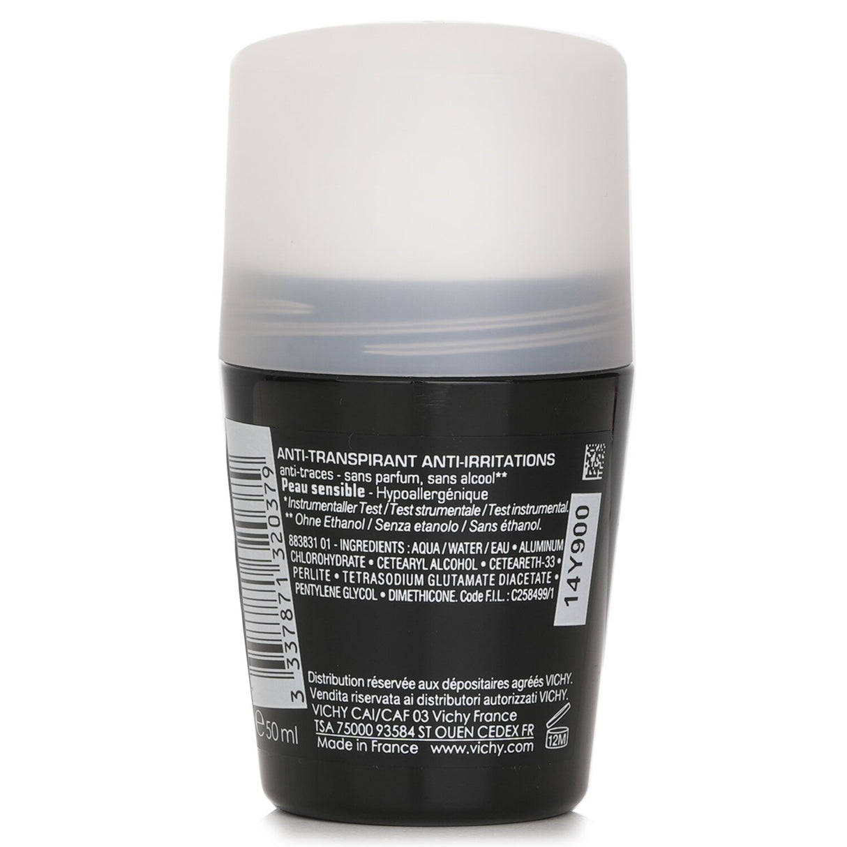 Vichy Homme 48H* Anti-Irritations & Anti Perspirant Roll-On (For Sensitive S