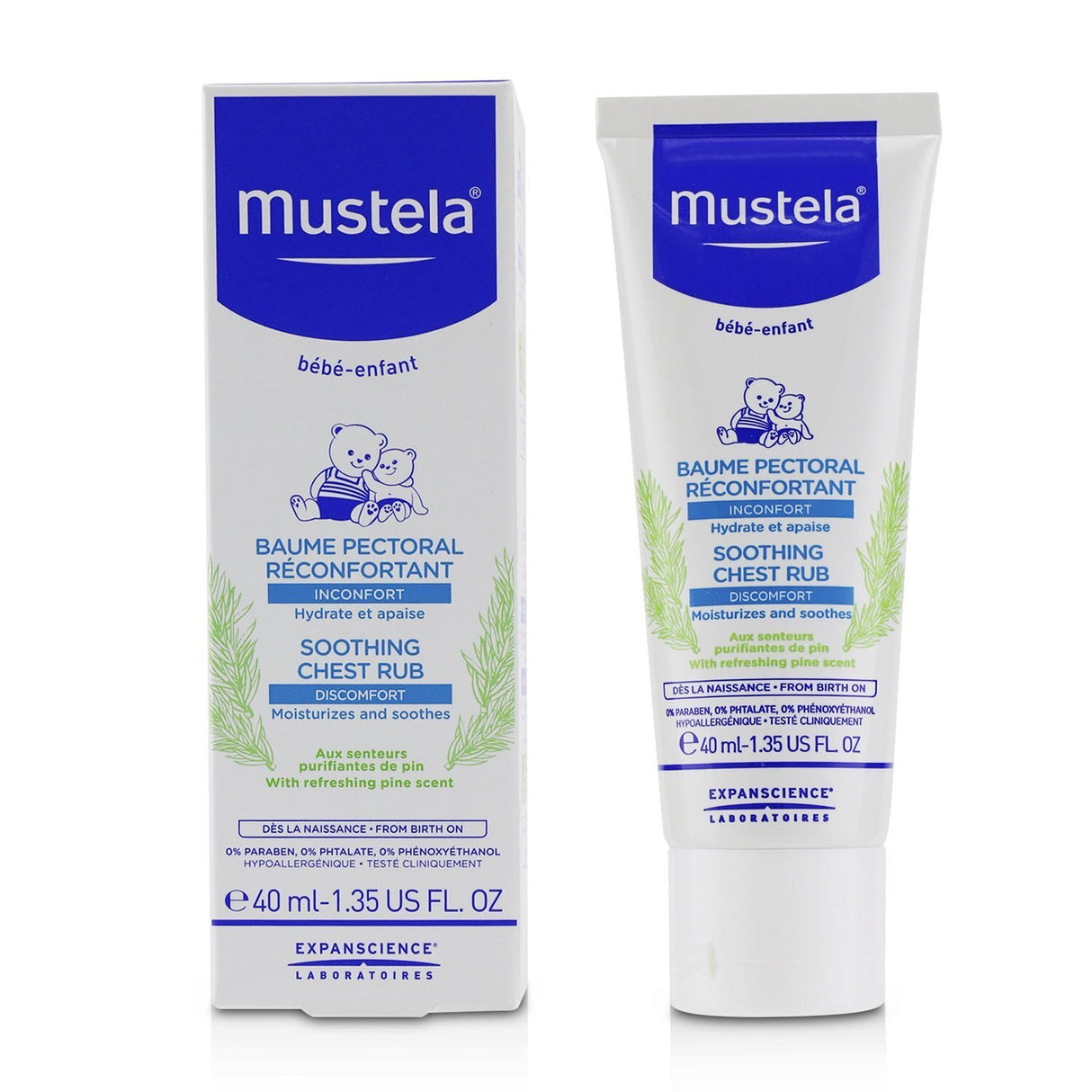 Mustela - Soothing Chest Rub - Moisturizes & Soothes - 40ml/1.35oz