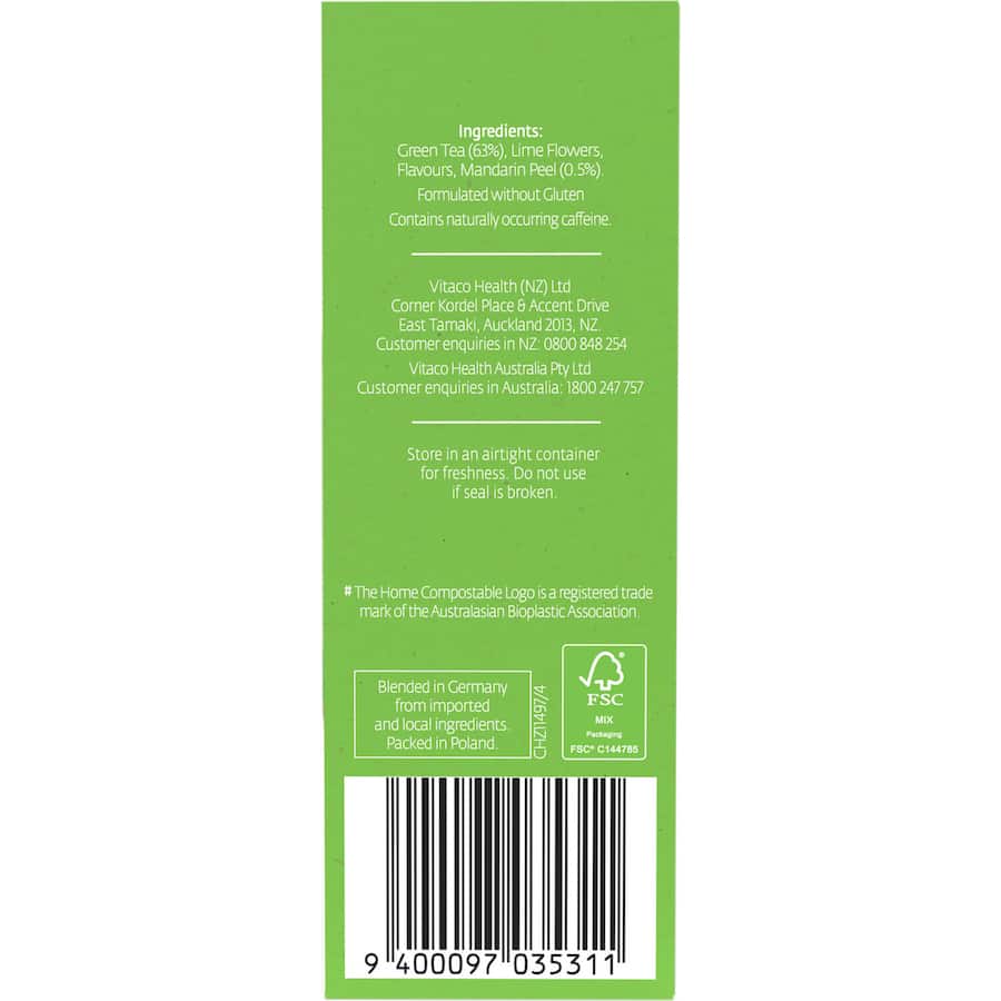 Healtheries Green Tea Mandarin Bags 20pack