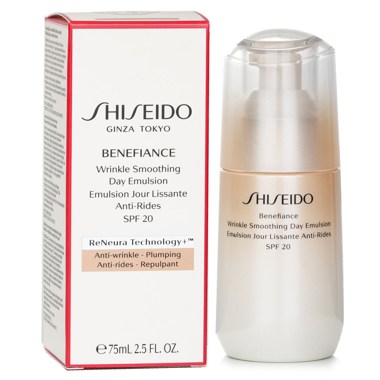 Lightweight anti-aging day emulsion with SPF 20, revitalizes skin and smooths wrinkles for a youthful appearance.