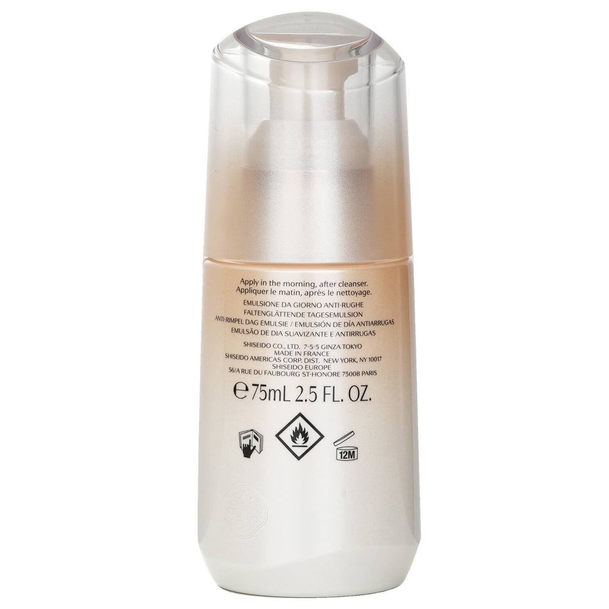 Lightweight anti-aging day emulsion with SPF 20, enhances skin resilience and smoothness while combating wrinkles.