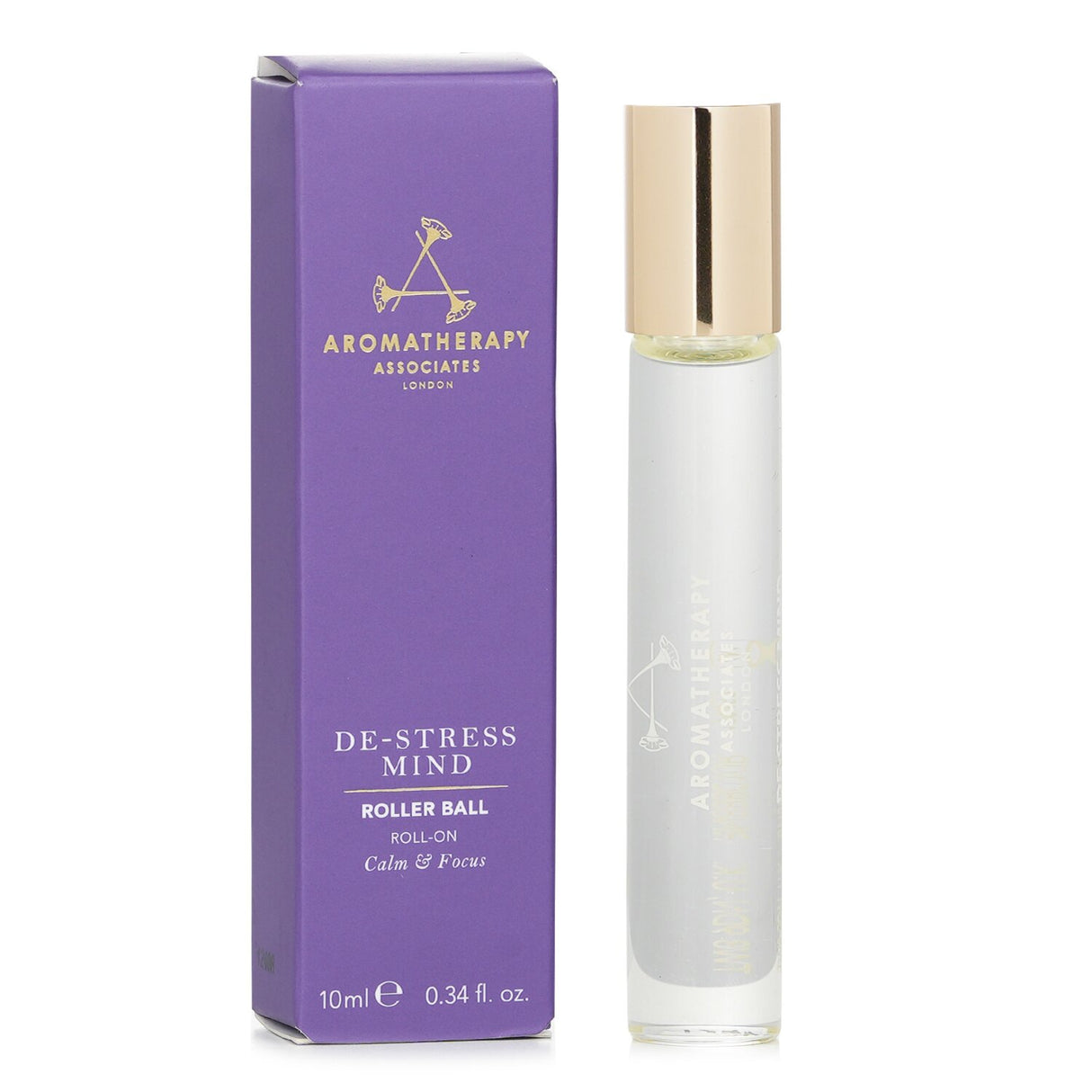 Aromatherapy Associates De-Stress Mind Roller Ball with soothing Frankincense and Wild Moroccan Chamomile for on-the-go tranquility.