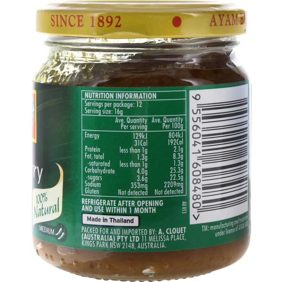 Ayam Curry Paste Green Jar 195g