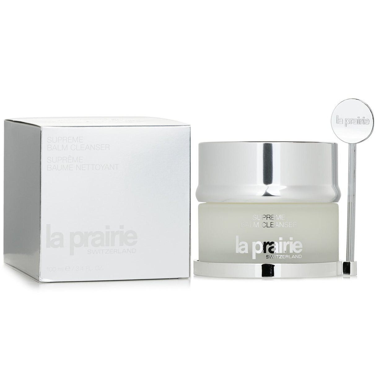 Luxurious La Prairie Supreme Balm Cleanser, transforming from balm to oil, gently removes makeup and impurities while soothing skin.