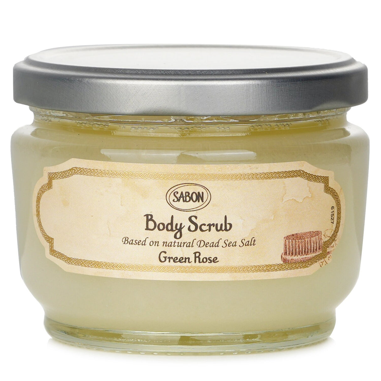 Luxurious Sabon Body Scrub in Green Rose, featuring Dead Sea Salt for exfoliation and nourishing oils for hydrated, soft skin.