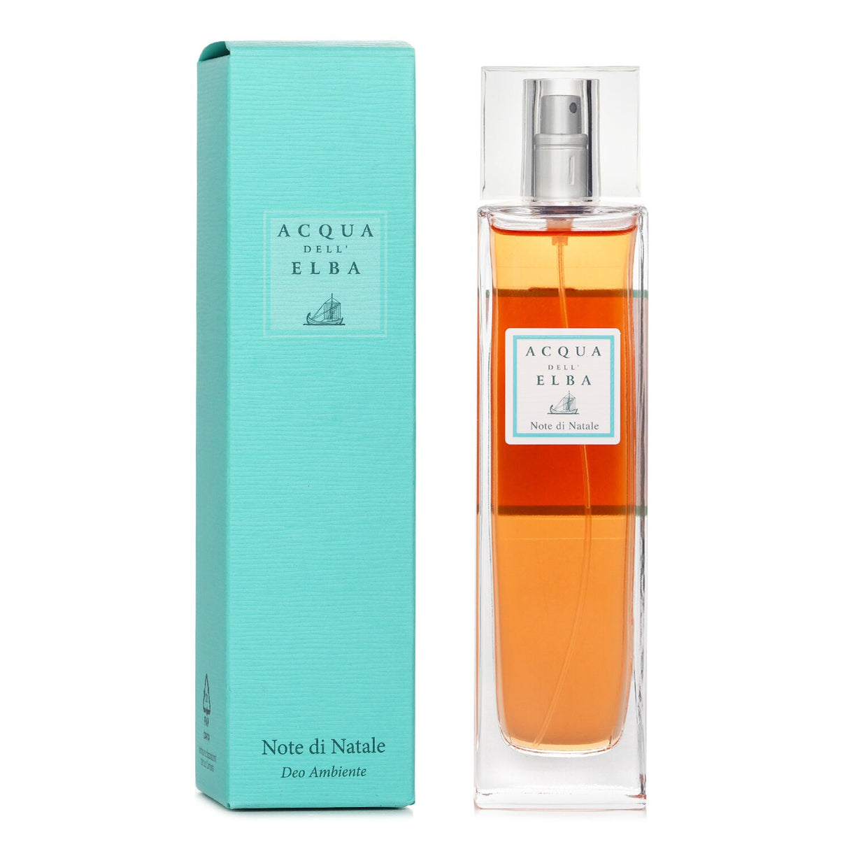 Acqua Dell'Elba Room Spray in Note Di Natale, a festive scent blend of citrus, spices, and wood, perfect for holiday ambiance.