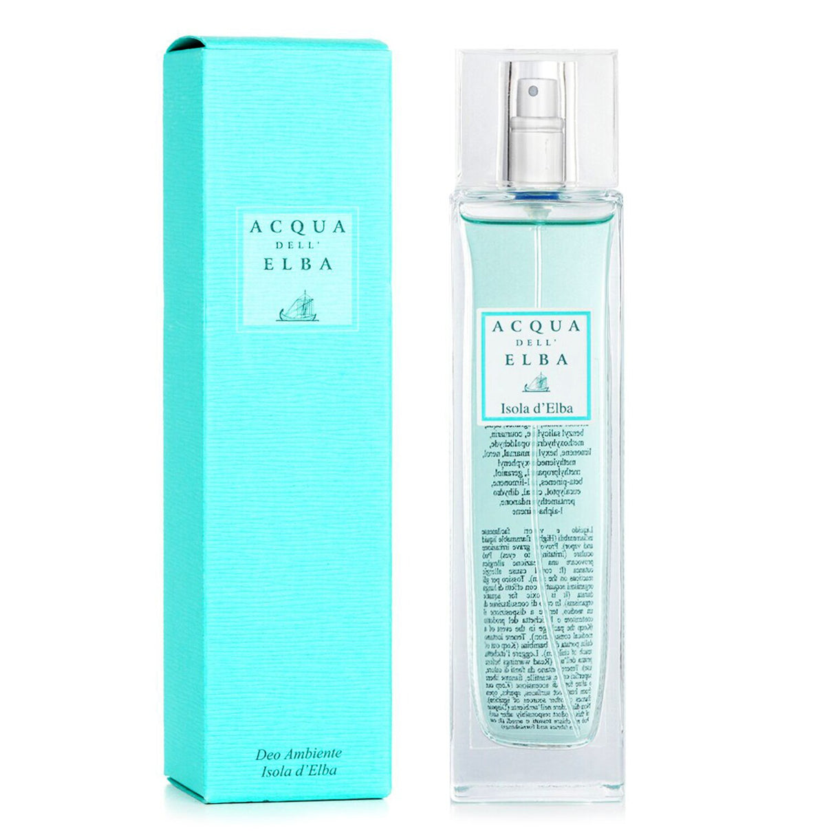 Acqua Dell'Elba Isola D'Elba Room Spray, 100ml, evokes Italian coastal scents of citrus, sea salt, and vibrant marine notes.