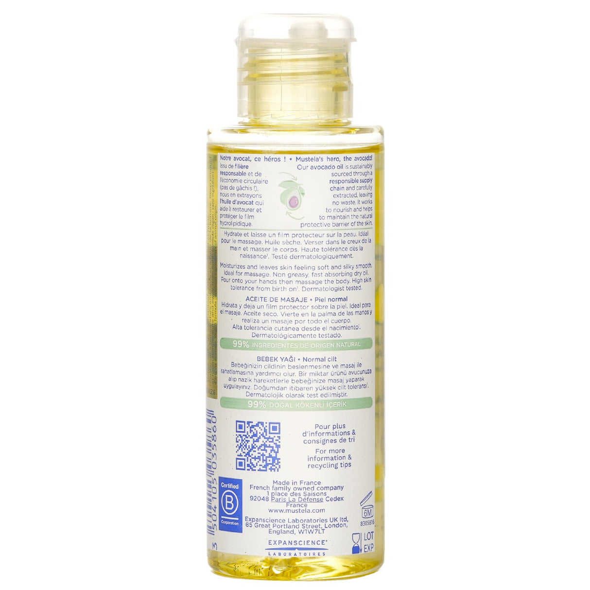 Mustela - Baby Oil (For Normal Skin) - 100ml/3.38oz