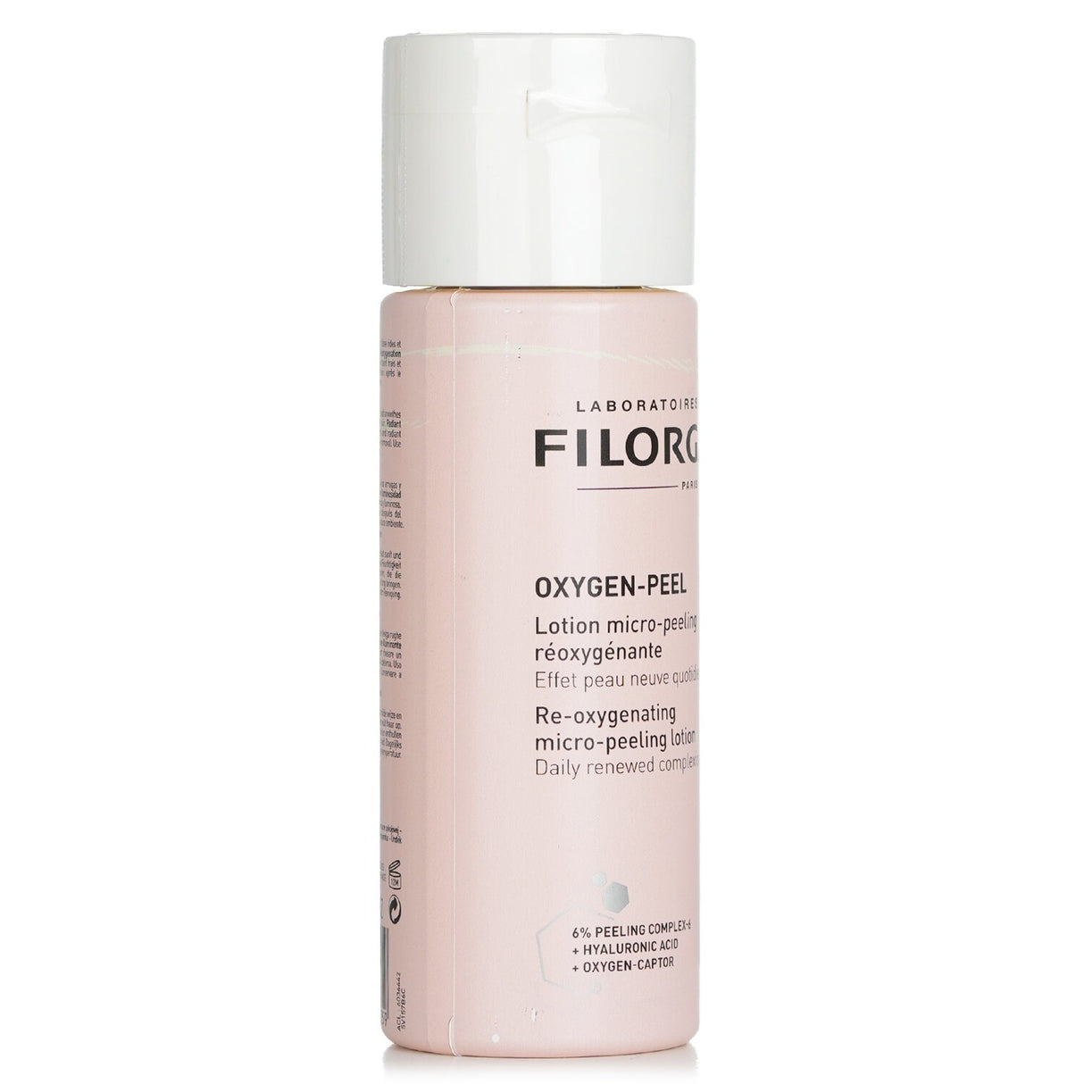 Filorga Oxygen-Peel Lotion in a 150ml bottle, a daily micro-peeling treatment for smoother, hydrated, and radiant skin.