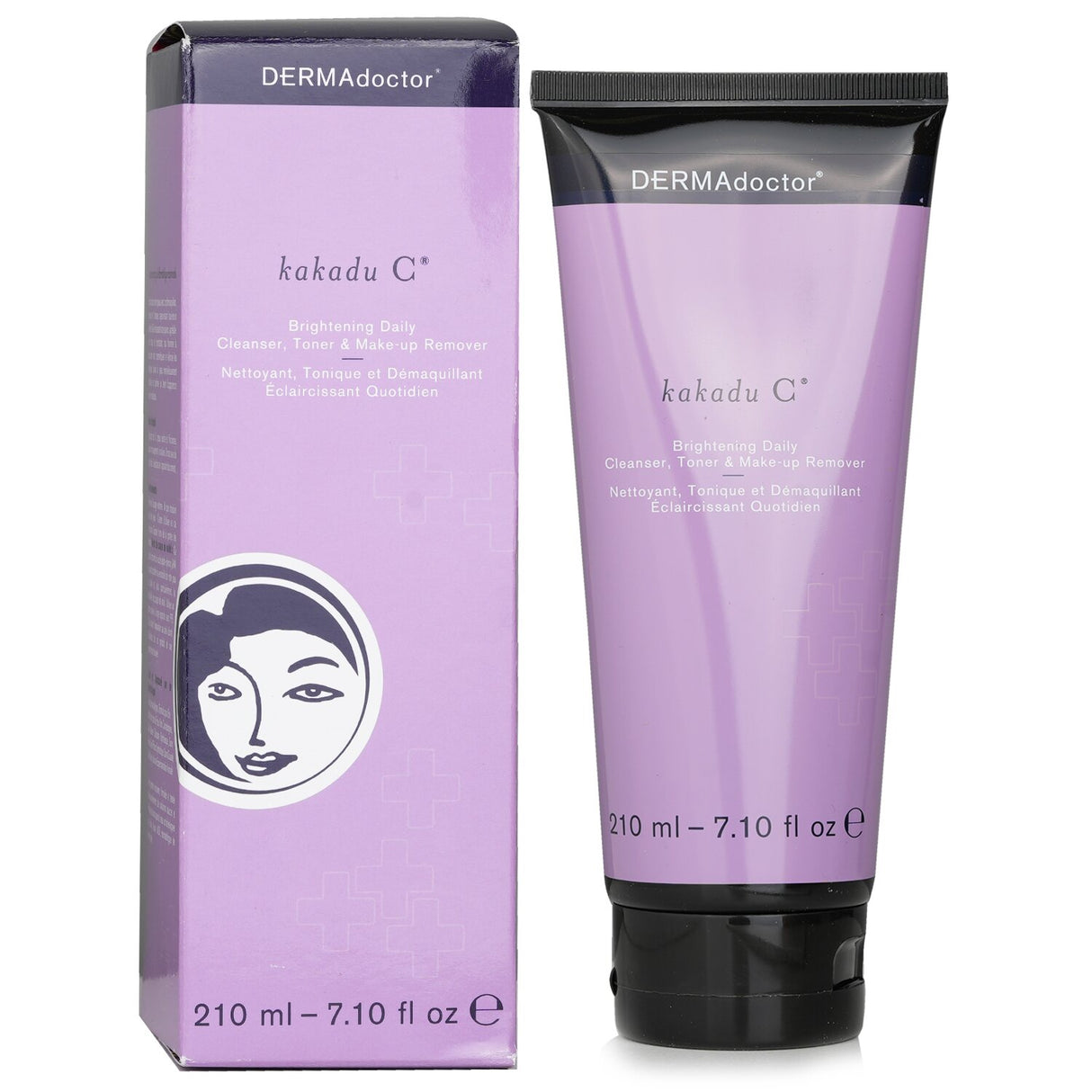 Kakadu C Brightening Daily Cleanser in a 210ml tube, a versatile 3-in-1 formula for brightening and hydrating skin.