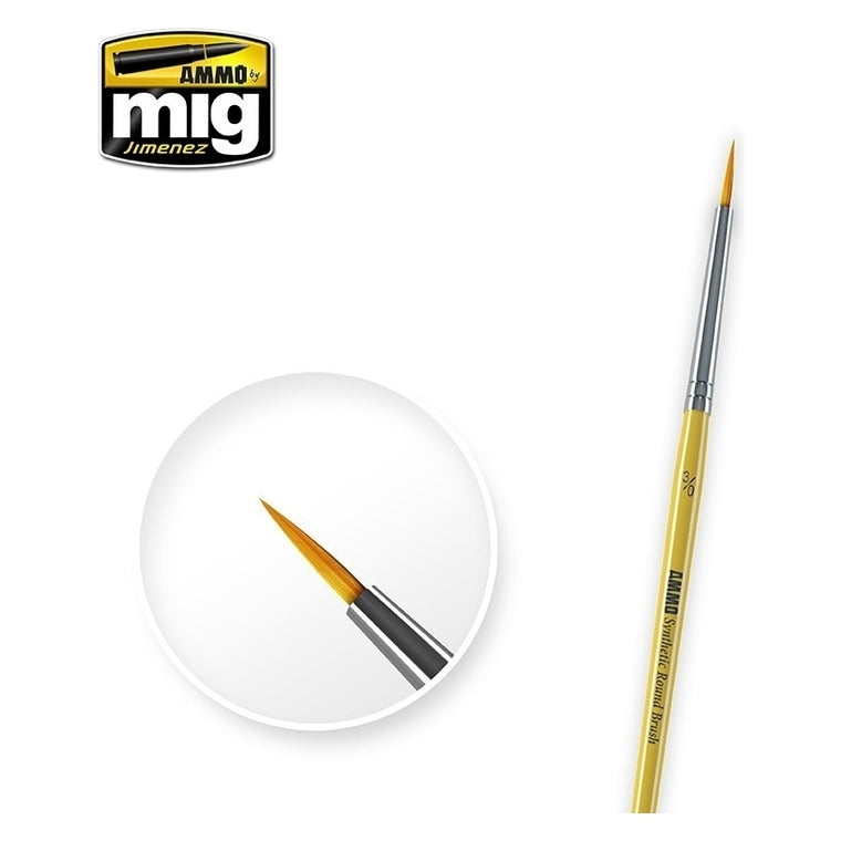 Ammo by MIG - Brushes - 3/0 Synthetic Roound Brush