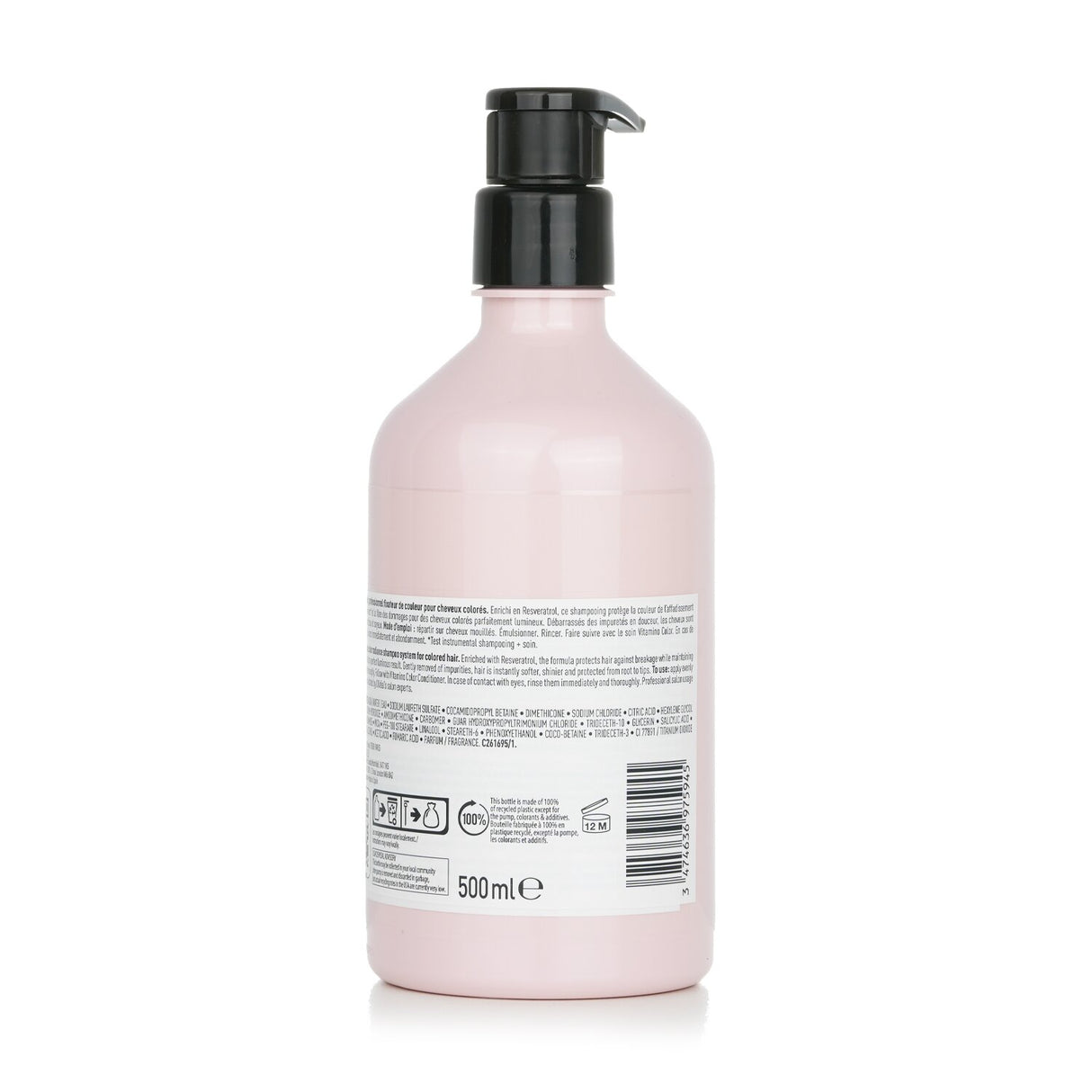Vitamino Color Resveratrol shampoo enhances vibrancy and protects color-treated hair for up to eight weeks.