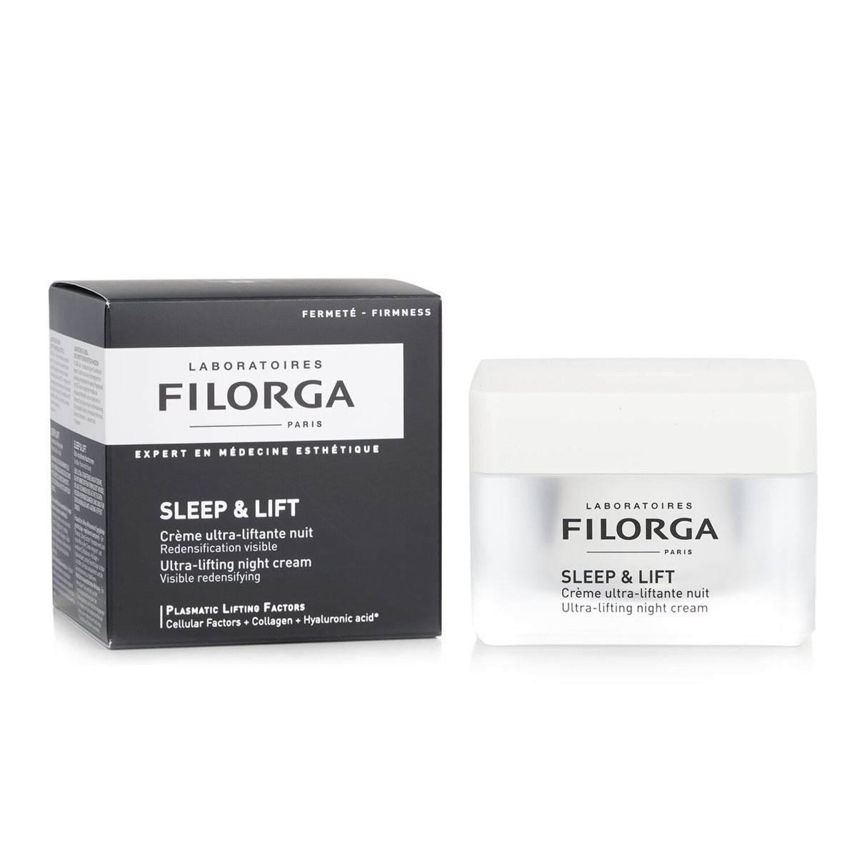 Filorga Sleep & Lift Ultra-Lifting Night Cream in a 50ml jar, featuring a luxurious balm texture for rejuvenating skin overnight.