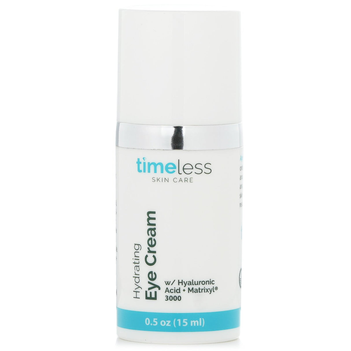 Hydrating eye cream with Hyaluronic Acid and Matrixyl 3000, smooths fine lines and reduces dark circles for youthful skin.