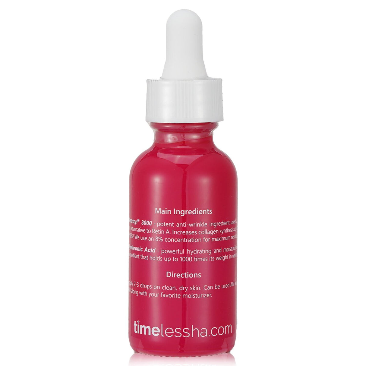 Youthful skin serum with Matrixyl 3000 and Hyaluronic Acid for improved firmness, hydration, and reduced wrinkles.