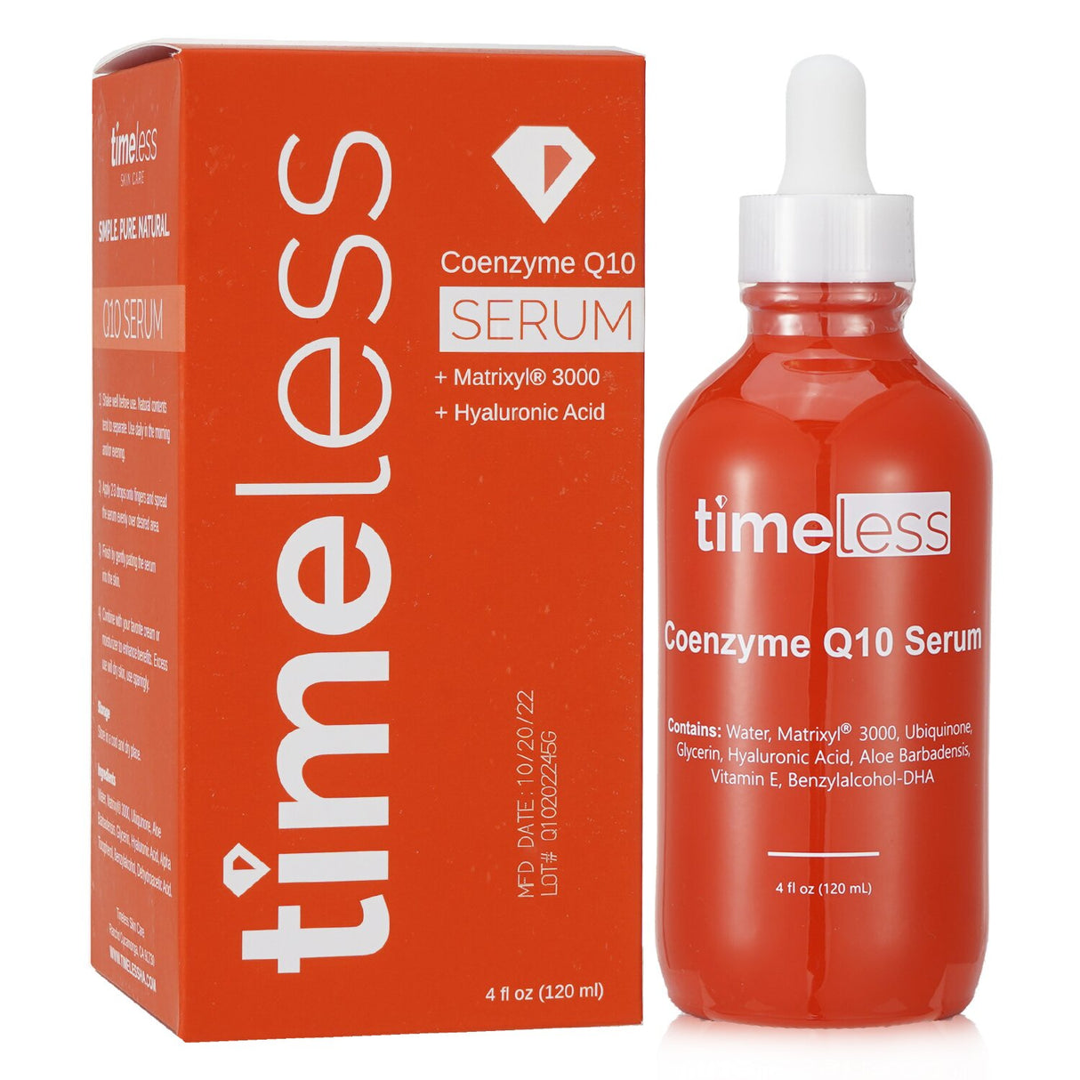 Timeless Skin Care - Coenzyme Q10 Serum + Matrixyl 3000 + Hyaluronic Acid - 120